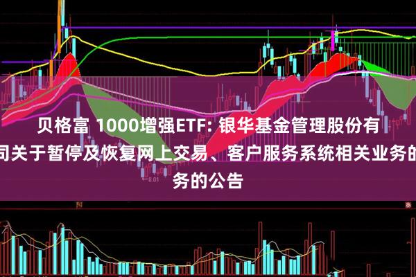 贝格富 1000增强ETF: 银华基金管理股份有限公司关于暂停及恢复网上交易、客户服务系统相关业务的公告
