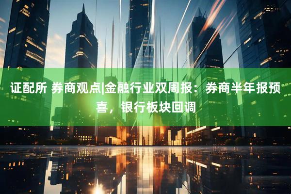 证配所 券商观点|金融行业双周报：券商半年报预喜，银行板块回调