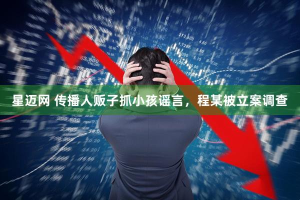 星迈网 传播人贩子抓小孩谣言，程某被立案调查